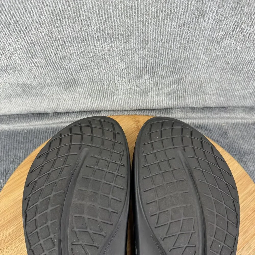 OOFOS OOahh Slide Sandals Mens 6 Womens 8 Black Recovery Comfort Shoes